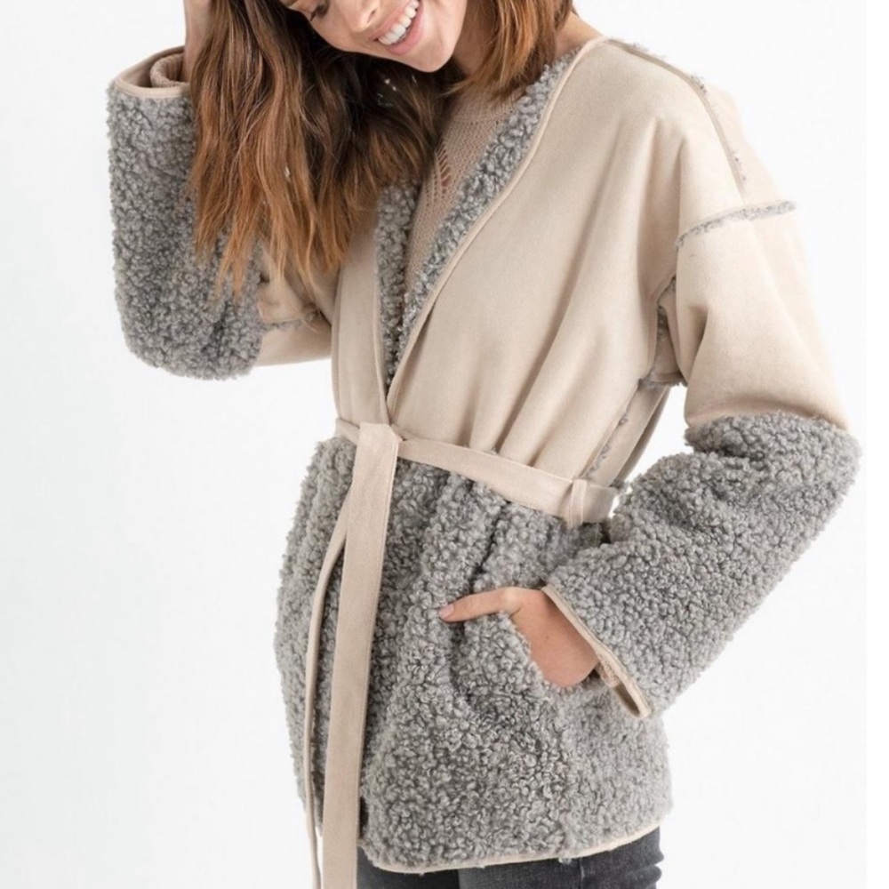 Lucky Brand Mixed Sherpa Jacket - Picture 2 of 5
